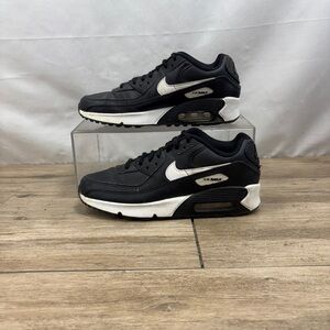 Nike‎ Shoes Youth 6 Air Max 90 LTR Sneakers Black Leather Round Toe CD6864-010